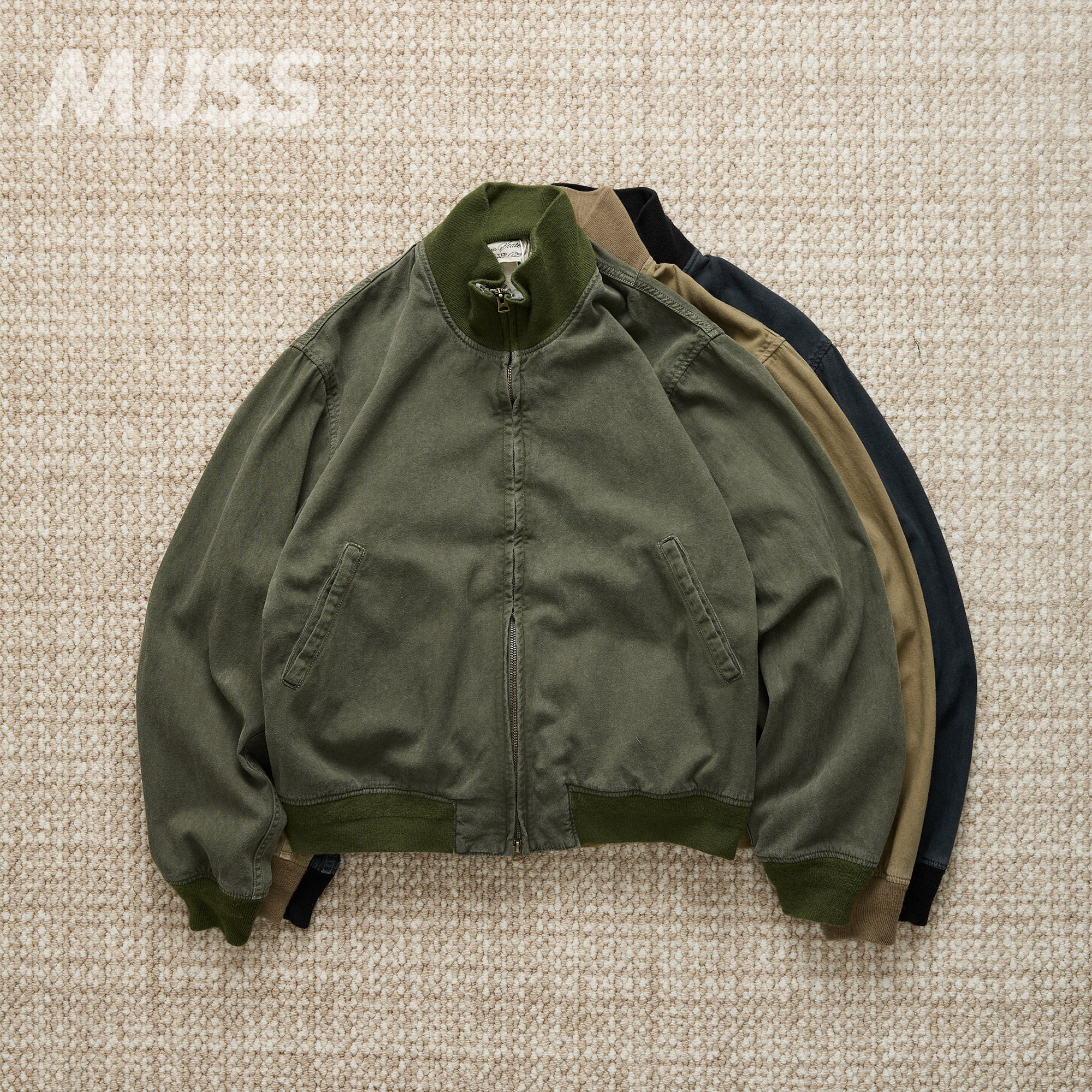 现货 REMI RELIEF WORK TWILL DECK日产水洗做旧立领斜纹夹克25AW