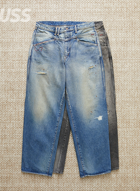 现货 ANACHRONORM FRONT YORK PANTS 日产解构做旧锥形牛仔裤25SS