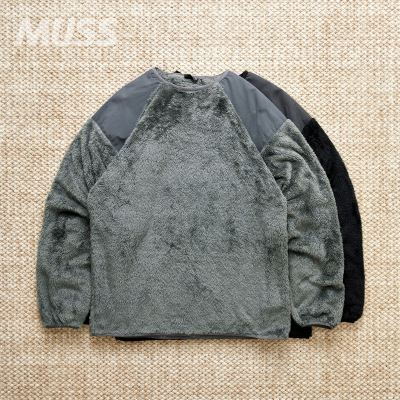 WILDTHINGS摇粒绒拼接圆领卫衣