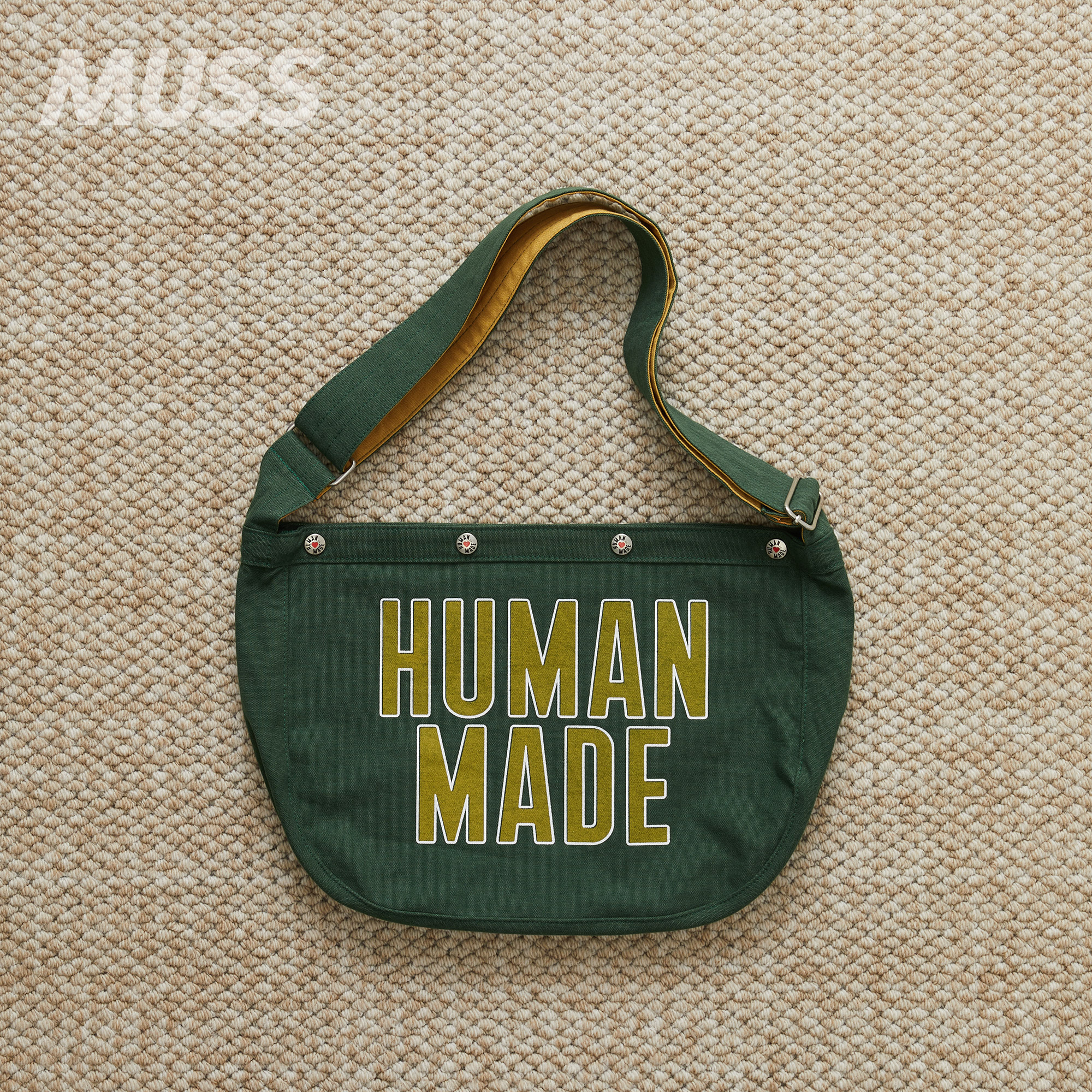 HUMANMADE棉帆布调节报童斜挎包