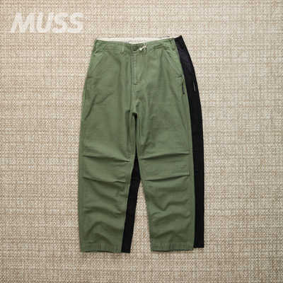 LIBERAIDERS背缎阔腿工装裤