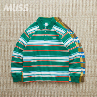 现货 LIBERAIDERS STRIPE POLO SHIRT 复古条纹长袖POLO衫 25SS