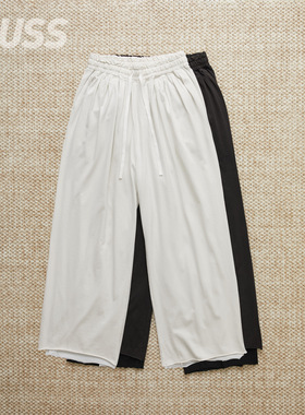 现货 ANCELLM DRAPE WIDE EASY CUT 日产双层宽松弹性休闲裤 25AW