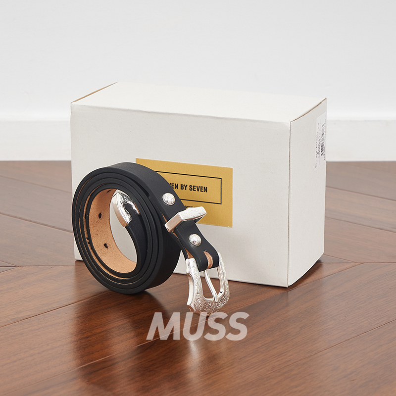 现货 SEVEN BY SEVEN X ROOSTER KING 日产手绘涂鸦图案牛皮腰带