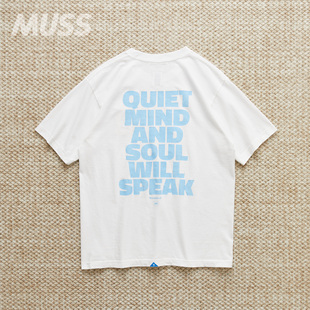 现货 LIBERAIDERS QUIET MIND TEE 霜面褪色做旧字母标语拉绒短袖