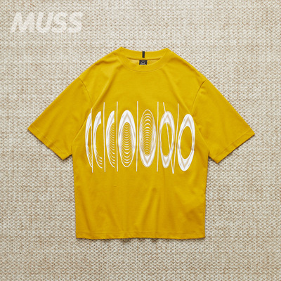 OAKLEY印花插肩袖混纺短袖T恤