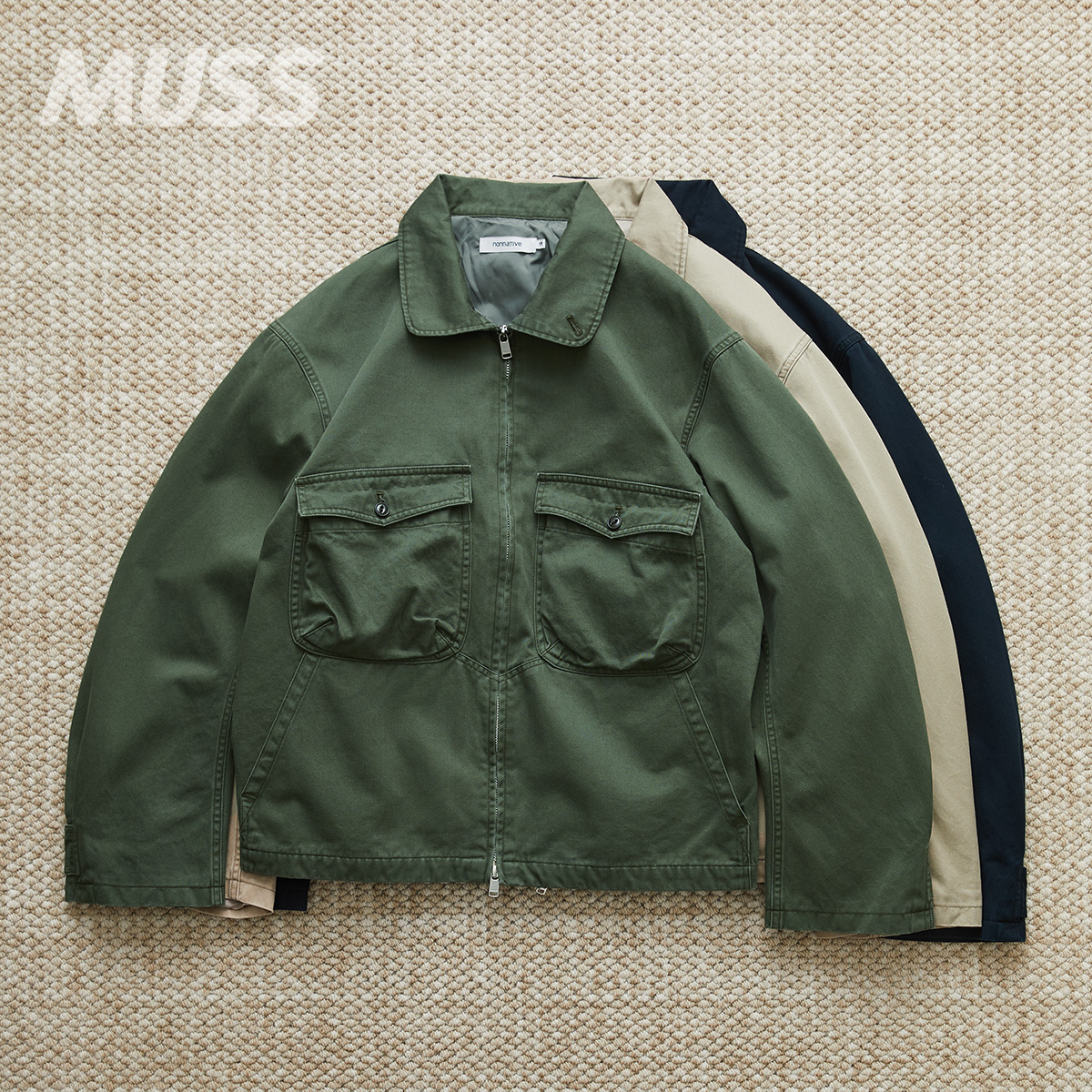 现货 NONNATIVE SOLDIER SHORT JKT日产做旧帆布工装军事夹克25SS