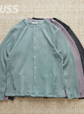 现货SABY WAFFLE DOT BUTTON SHIRTS 日产石洗华夫格复古开衫25AW