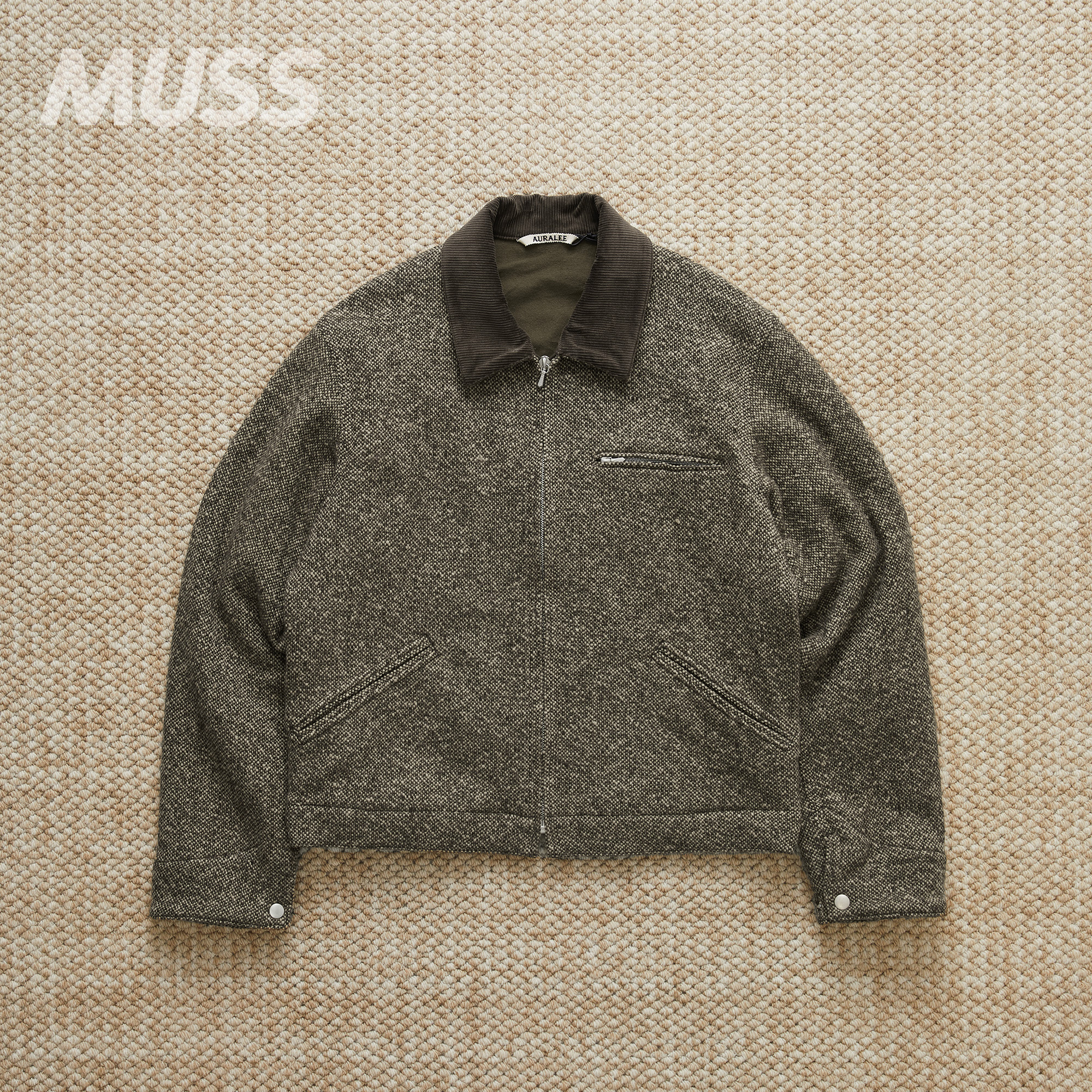 AURALEE纯羊毛粗呢复古夹克