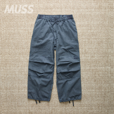 现货 WILDTHINGS GARMENT DYE 成衣染水洗防撕裂格子布阔腿工装裤