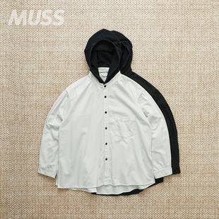 现货 ANCELLM HOODIE SHIRT 日产复古拼接长袖连帽衬衫 25SS