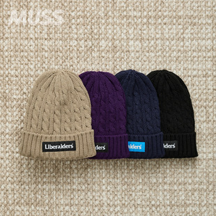 现货 LIBERAIDERS CABLE KNIT CAP 三维绞花针织LOGO徽标休闲冷帽