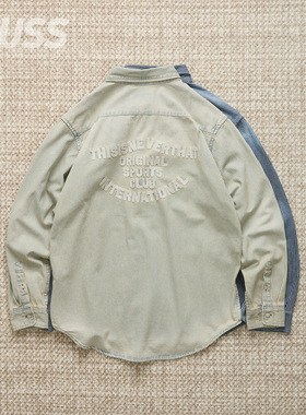 现货 THISISNEVERTHAT HICKORY DENIM 水洗条纹字母复古衬衫 25AW