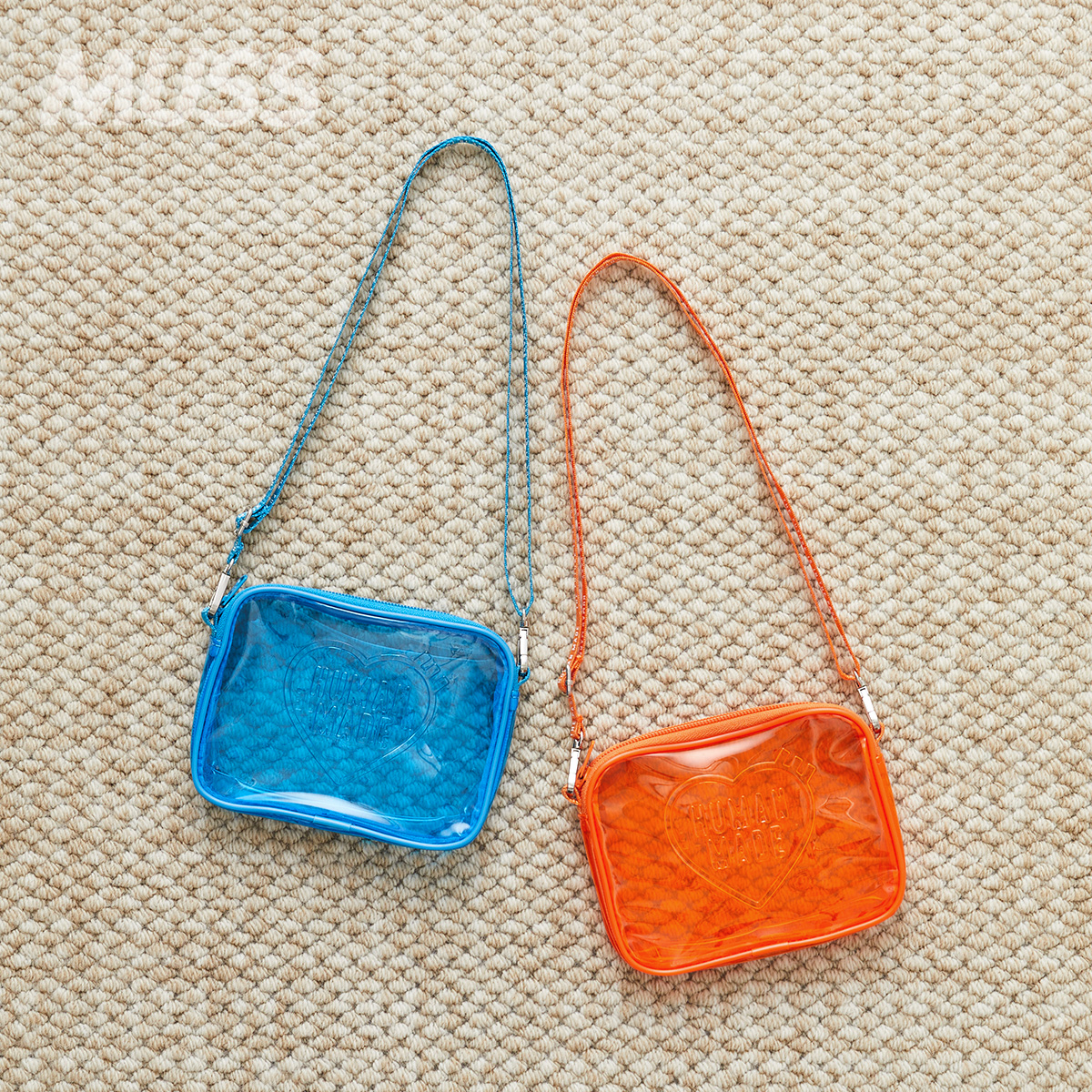 HUMANMADE爱心字母透明单肩包