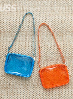 现货 HUMAN MADE PVC POUCH 爱心字母透明百搭单肩斜挎收纳包