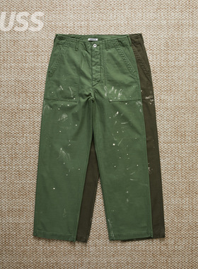 现货 AURALEE WASHED BAGGY SATIN 日产褪色水洗埃及棉休闲裤