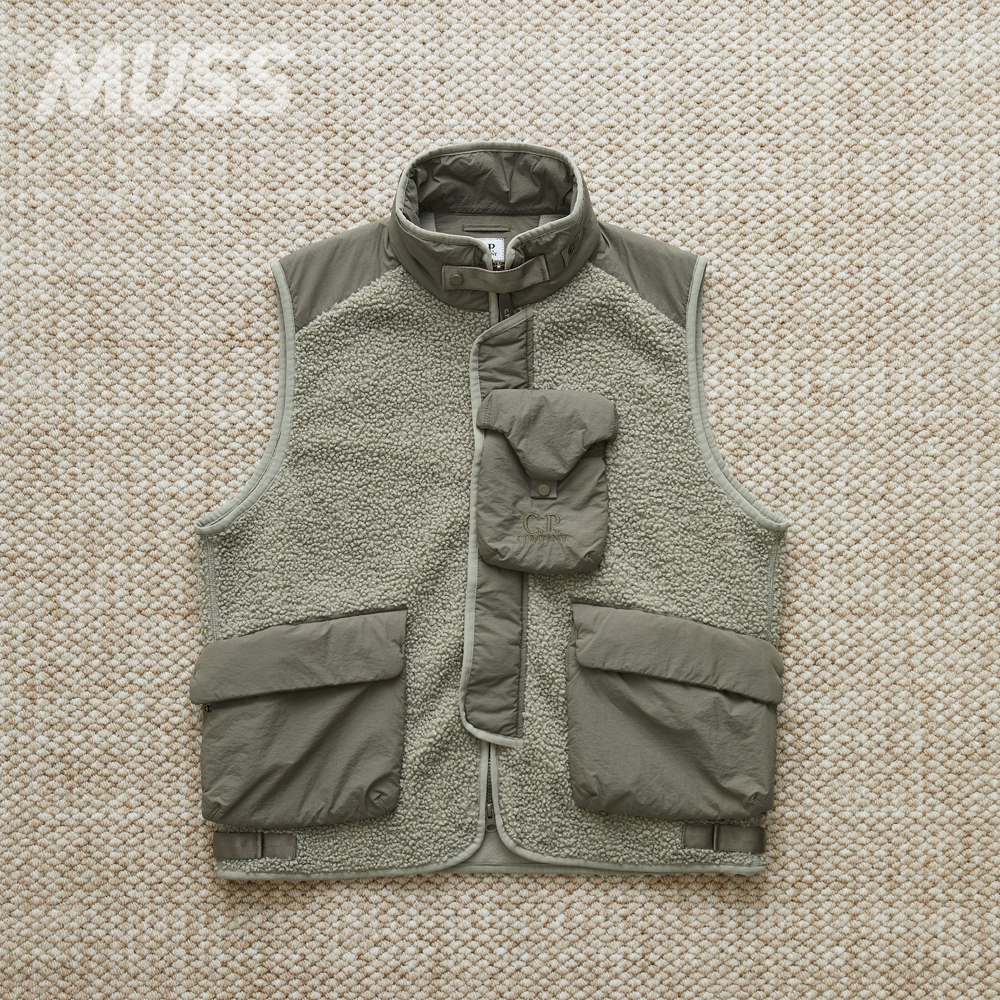 现货 C.P. COMPANY VEST IN POLAR SHELL 复古户外保暖摇粒绒马甲