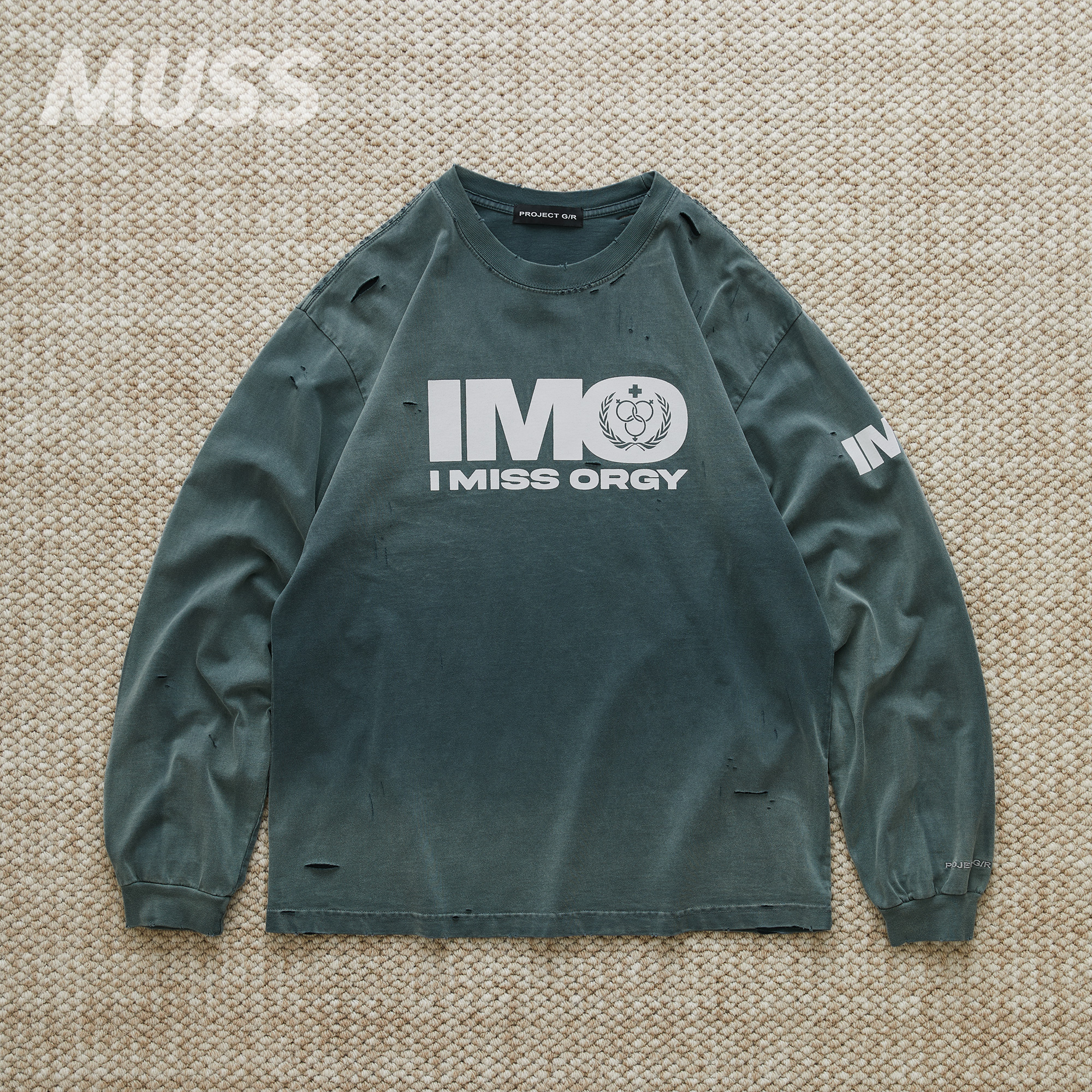 PROJECTG/R水洗做旧破坏长袖