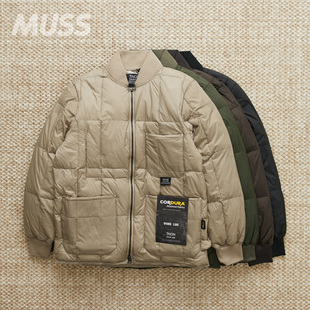 工装 现货 JACKET DOWN 拼接复古棒球领保暖羽绒服夹克 TAION