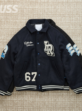 现货 LIBERAIDERS VARSITY JACKET 字母贴布拼接复古棒球夹克25AW