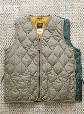 现货TAION MILITARY V-NECK DOWN VEST 军事线防撕裂绗缝羽绒马甲