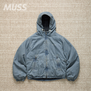 现货 THISISNEVERTHAT DENIM DOWN 水洗牛仔保暖羽绒服外套 25AW