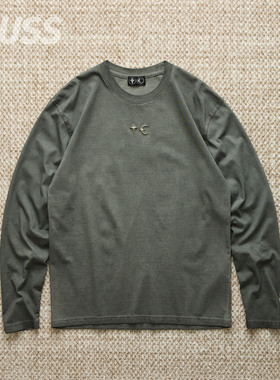 现货 THUG CLUB BASIC LONG SLEEVE 做旧水洗金属星月长袖T恤25SS