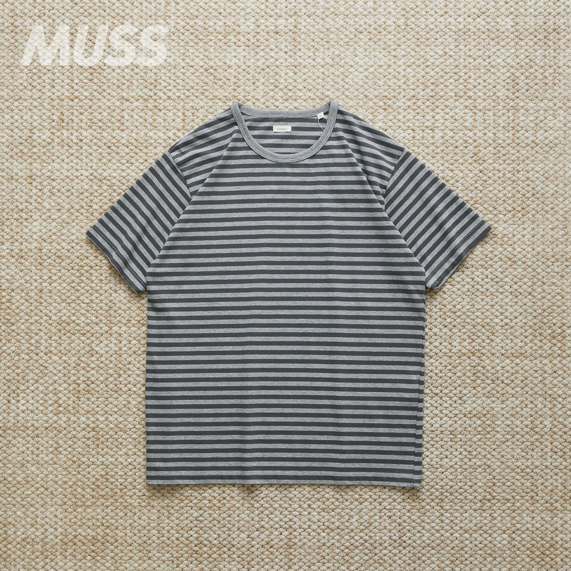 现货 NANAMICA COOLMAX STRIPE TEE 日产混纺针织条纹休闲短袖T恤图片