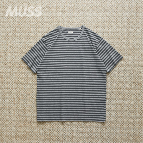 现货 NANAMICA COOLMAX STRIPE TEE 日产混纺针织条纹休闲短袖T恤