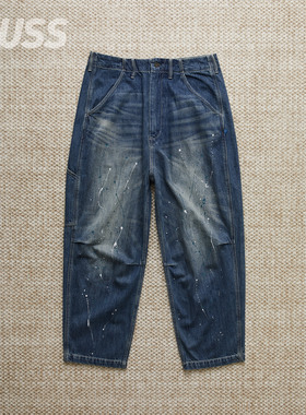 现货 LIBERAIDERS DENIM SARROUEL PANTS 水洗泼墨锥形宽松牛仔裤