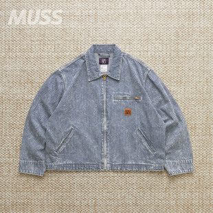 GUNGHO 夹克 WORK 水洗条纹皮标休闲工装 25AW JACKET 现货