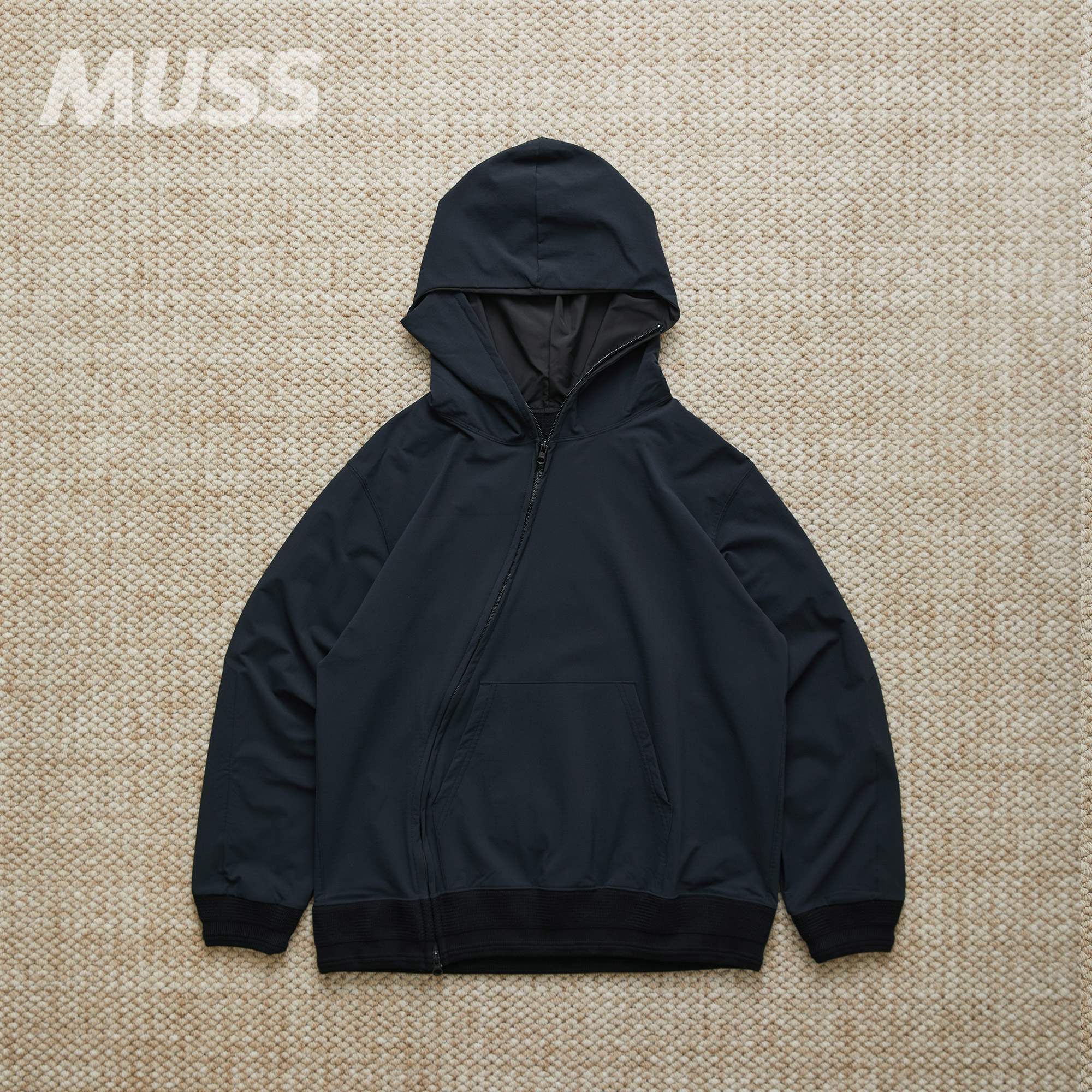 现货 KUON REVERSIBLE FLEECE 日产双面穿斜拉链巴拉克拉法卫衣