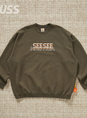 现货 SEE SEE X NAUTICA CREWNECK 日本制联名休闲套头卫衣 23AW