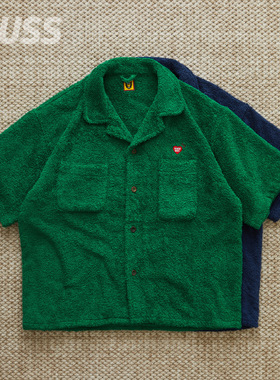 现货 HUMAN MADE PILE ALOHA SHIRT毛巾布休闲爱心夏威夷衬衫24SS