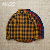 衬衫 现货 25AW SHIRTS 日本制斜纹法兰绒格纹复古长袖 EDWIN WORK