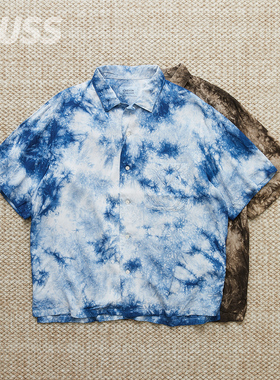现货 KUON DOROZOME SHIBORI SHIRT 日产染色人造丝休闲衬衫 25SS