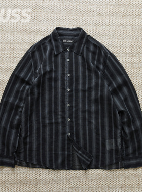 现货 OUR LEGACY ADORN SHIRT 复古休闲丝绸条纹衬衫 24AW