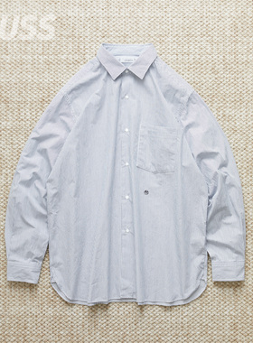 现货NANAMICA REGULAR COLLAR Stripe日产包纱芯条纹休闲衬衫25AW