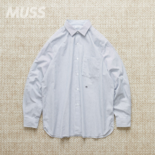 Stripe日产包纱芯条纹休闲衬衫 COLLAR 25AW REGULAR 现货NANAMICA