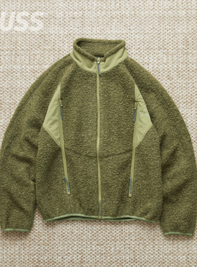 现货 ROA HIKING POLAR FLEECE JKT意产羊毛混纺拼接拉链夹克25SS