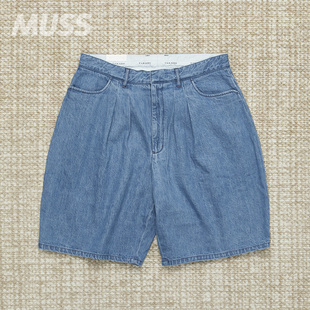 FARAH 水洗牛仔复古宽松廓形休闲短裤 TUCK SHORTS WIDE 现货