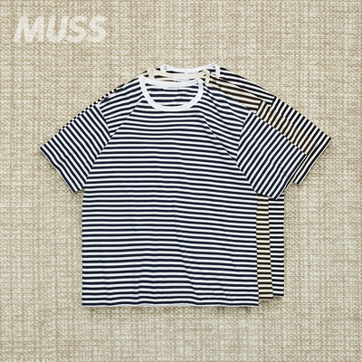 NANAMICA日产混纺针织条纹短袖