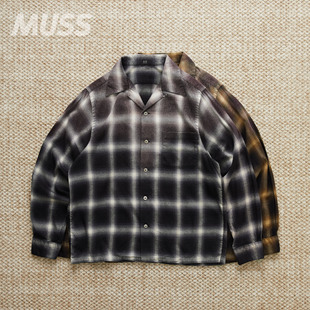 TAKAHASHI 衬衫 OPEN 日产渐变格纹复古长袖 25AW COLLAR 现货TAIGA