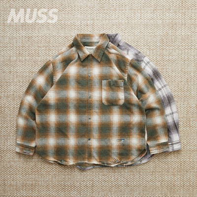 ANACHRONORM破坏做旧法兰绒衬衫