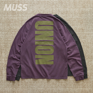 美产展会限定LOGO印花水洗做旧休闲长袖 现货 T恤 UNION R.E.