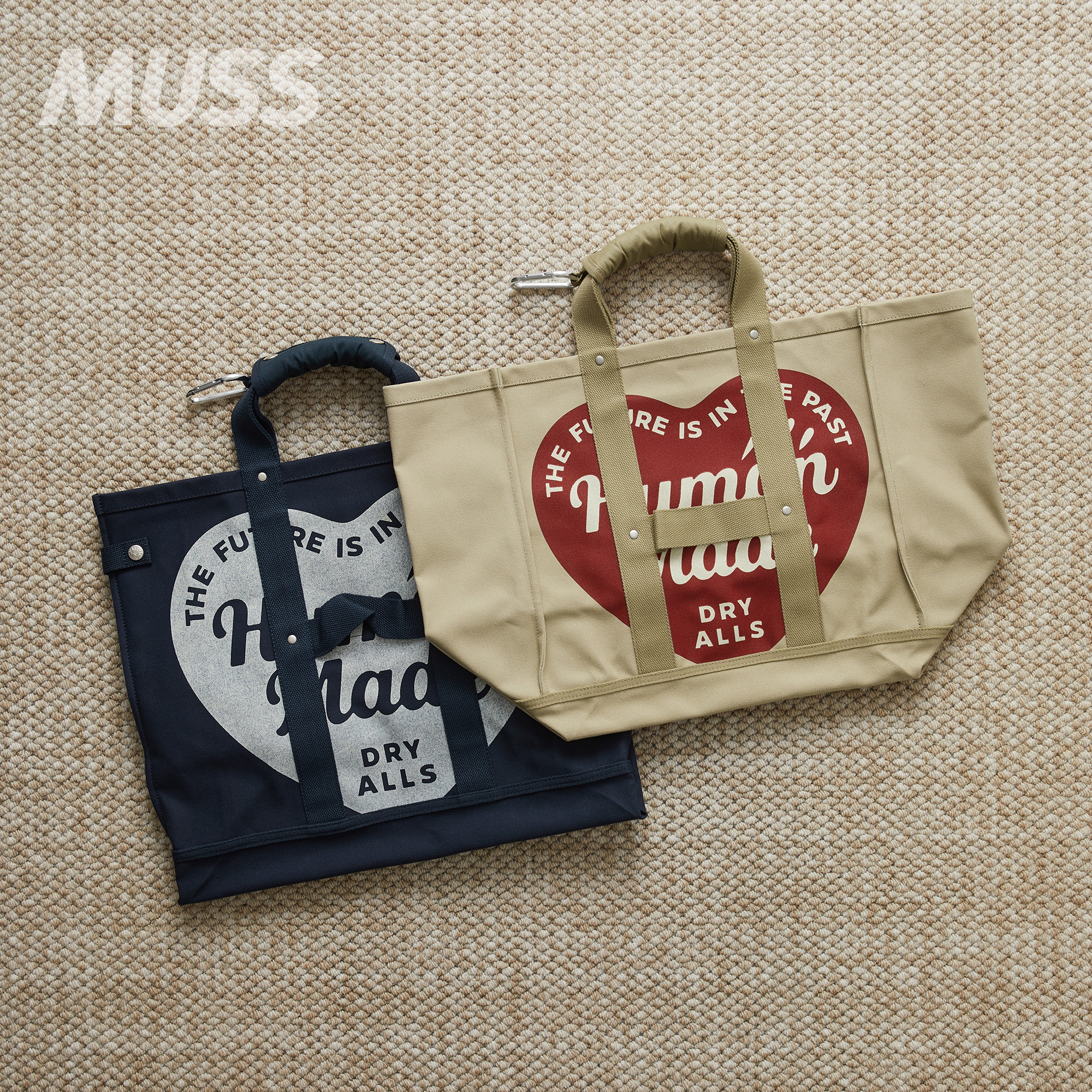 HUMANMADE水洗做旧爱心印花包