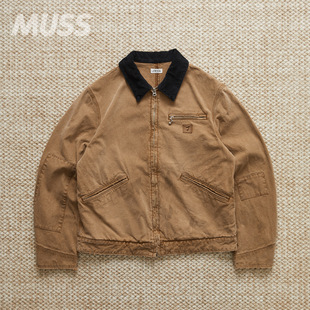 JIEDA 日产拼皮做旧水洗底特律夹克 DUCK ZIP 25AW DAMAGE 现货