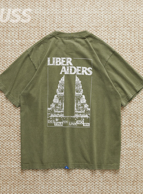 现货 LIBERAIDERS CANDI BENTAR TEE 天竺棉做旧复古休闲短袖T恤