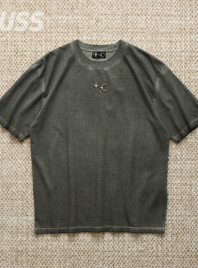 现货 THUG CLUB TC BASIC T-SHIRT 做旧复古金属LOGO短袖T恤 25SS