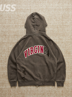 现货 JIEDA VIRGINIA DAMAGE ZIP PARKA破坏做旧拼布拉链卫衣25AW